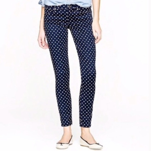 J Crew Toothpick Ankle Jeans - Polka Dots - Picture 1 of 5